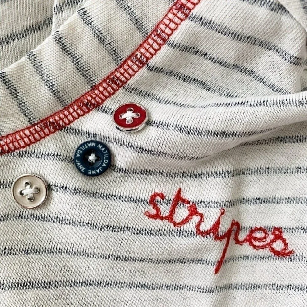 NWT Matilda Jane Blaire Striped Graphic Hoodie Top 14 Years